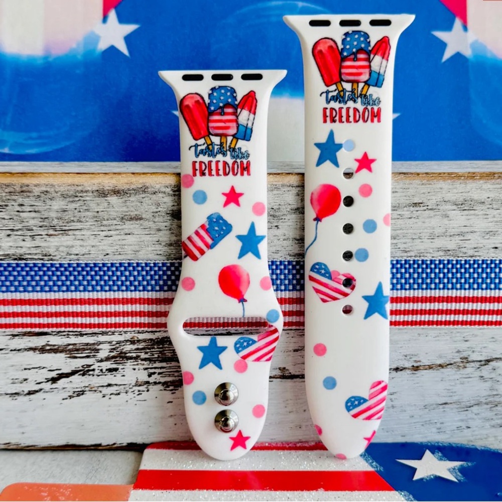 Sweet Liberty Print Silicone Band For Apple Watch